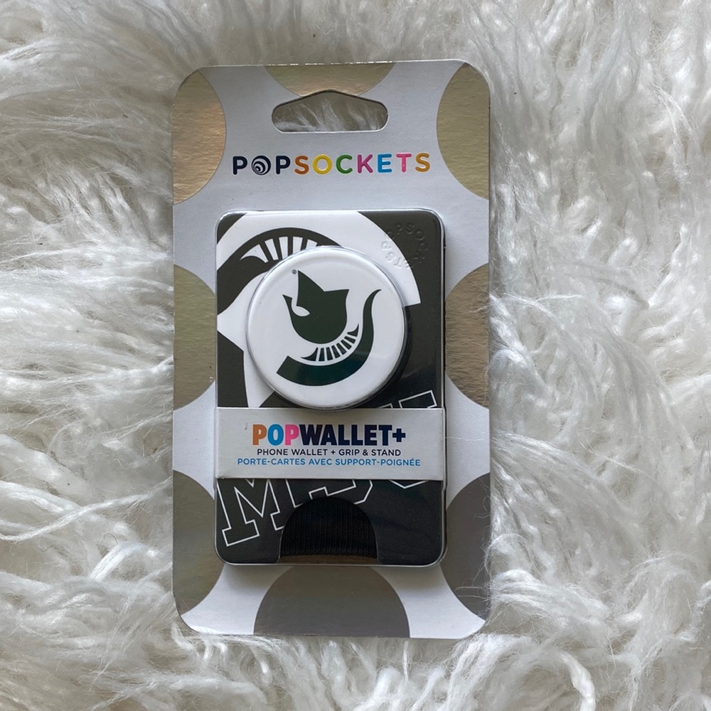 Michigan State Pop Socket with phone wallet